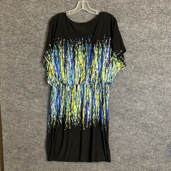 Cato Womens Shift Dress Size XL Abstract Short Sleeve Stretch Office Career - Picture 6 of 9